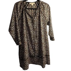 Michael Kors Cheetah Animal Print Dress Size XXS Will Fit XS Or Small V Neck